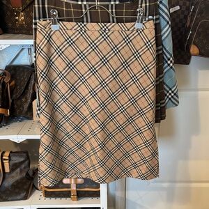 Burberry Beige Plaid Midi Skirt PRICE IS FIRM